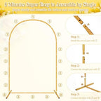 Jupwalz Arch Backdrop Stand and Cover Set, Metal Arch Stand with Rich Balloon Tool for Wedding Birthday Baby Shower Graduation Event Balloon Flowers Decor, Easy to Assemble (7.2FT, Beige) - Image 6