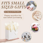Qilery Halloween 50 Pcs Small White Gift Bags, Beige, 4.7 x 2.4 x 3.9'' - Image 4
