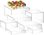 Leinuosen 7 Pcs Large Acrylic Buffet Risers, 6-12" Square, Clear by Leinuosen