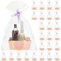 Tuanse 30 Pcs Basket for Gift Empty DIY Bulk Gift Basket Kit with Handle Kraft Cardboard Tray with 30 Bag 30 Bow Market Tray for Wedding Party, Pink, 9.8 x 6.7 x 4.3 in by Tuanse