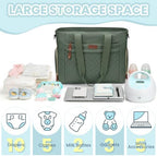 Pritent Baby Diaper Bag Tote,Waterproof Maternity Breast Pump Bags for Mom - Image 3
