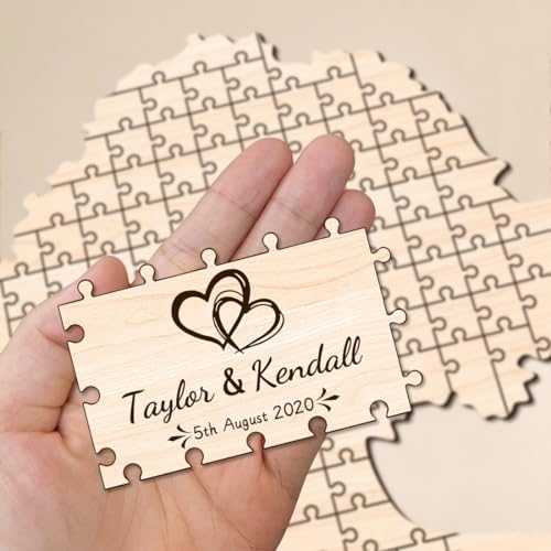 Personalized Tree of Life Wedding Guest Book Alternative Custom Wedding Guest Book Love Tree Puzzle Rustic Wedding Decorations for Party Engagement Reception Anniversary - Image 4