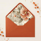 50PCS A7 Burnt Orange Envelopes, 5.3×7.6'' Floral Liner Envelopes - Image 2