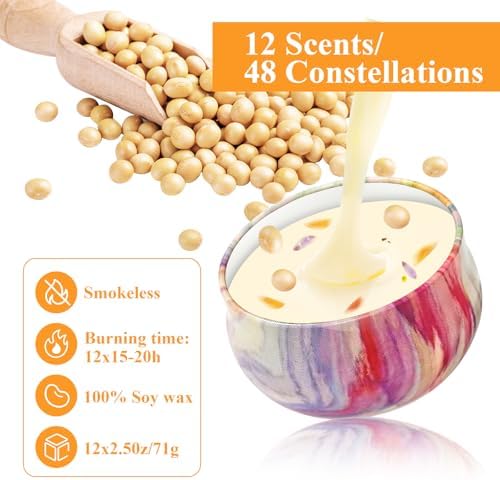 48PCS Scented Candles Gift Set Long Lasting Soy Wax Aromatherapy Candles for Home Wedding Baby Shower Bridal Party Favors Christmas Birthday Gifts for Women (Colorful) - Image 3