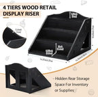 Jetec 4 Tier Wood Retail Cupcake Display Stands, Black - Image 2