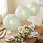 Paper Lanterns Round Paper Lanterns Decorative Ball Lanterns Lamps for Weddings, Birthdays, Parties and Events 16-Inch 5 Packs (Light green) - Image 3