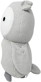 Monthly Baby Milestone Knit Cotton Stuffie with Wooden Discs, Newborn Photography Prop, Announcement Sign by Sawyer & Eloise (Owl) - Image 4