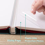 Large Photo Album Self Adhesive 4x6 10x12 Pictures Scrapbook Album 12.6"x11" Inch 60 Sticky Pages Magnetic Linen Cover Photo Album with A Metallic Pen and DIY Stickers(Dark Green) - Image 4