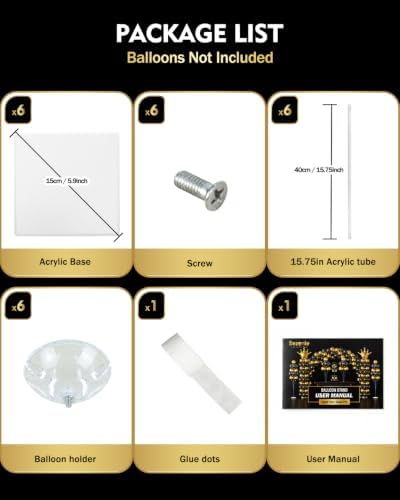 Bezente Pro Series Clear Acrylic Balloon Stand Kit Set of 6, 15.75 Inch Reusable Balloon Sticks Holder with Base, Party Tabletop Centerpiece Decor for Wedding Birthday Baby Shower(No Balloon) - Image 6