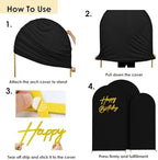 HAINARverS Set of 3 Stretchy Arch Backdrop Covers, Black, 6/6.6/7.2FT - Image 5