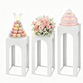 3PCS Square White Pedestal Stands for Party Metal Pedestal Display Stands Dessert Table Decoration Pillars Cake Pedestal Plant Stands for Party Birthday Wedding Props (A) by Unknown
