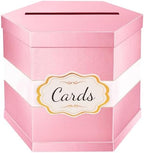 ROSEGLD Pink Card Box, Card Receiving Box with Ribbon 14x12x12 Inches by ROSEGLD