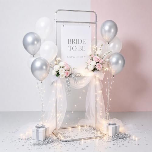 Wedding Sign Stand Adjustable Metal Easel Stand for Welcome Signs,Silver - Image 3