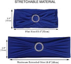 50pcs Spandex Sashes for Chair Wedding Party Banquet Decoration Stretch Chair Sashes Bows Chair Bands with Buckle for Wedding Hotel Banquet Birthday Party Decorations(Royal Blue) - Image 3