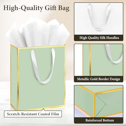 Addblu 100 Pack Bulk Luxury Gift Bags with Handles & 100 Tissue Papers - Image 3