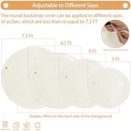 Gallety 2 Pcs 7.2 FT Ivory Round Backdrop Cover for 5 to 7.2ft Circle Arch Stand with Oh Baby and Happy Birthday Decal Sign - Arch Backdrop Cover for Wedding Party Photography Decoration - Image 3
