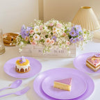 EjonirInjonir 150pcs Premium Purple Plastic Plates for Parties Matte Finish - Image 5