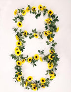 Artificial Sunflower Garland Decor, Silk Fake Sunflower Hanging Wreath Vines Flowers Garland for Outdoor Home Summer Party Table Wall Wedding Baby Shower Birthday Decor (6 Pack,8ft) - Image 6