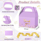 Engrowtic 50 Pcs Thank You Boxes with Ribbon Handles 5.9",Light Purple - Image 3