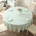 Pile Green White Gingham Table Cloth Round Dia.60 - Image 2