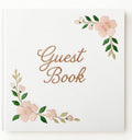 FEELOVE Wedding Guest Book with Embroidered Cover - 8.2" x 8.2" Elegant Guest Book for Party, Wedding Reception, Bridal Shower, Memorial, and Anniversary by FEELOVE