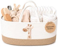 Baby Diaper Caddy Organizer - Giraffe Safari Nursery Storage Rope Basket by KeminaBlankets