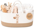 Baby Diaper Caddy Organizer - Giraffe Safari Nursery Storage Rope Basket by KeminaBlankets