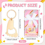 50Pcs Baby Girl Foot Keychain Footprint Bottle Openers Small Foot Bottle Opener Keychain Souvenir for Guests Baby Shower Return Gift for Party Favors with Pink Boxes Gifts or Decorations - Image 2