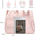 ROSEGIN Premium Vegan Leather Diaper Bag Backpack with Waterproof Changing Pad, Reinforced Zippers & Odor-Free, 20 Pockets Pro Organizer, Fits 15.6" Laptop, Stroller Straps, Baby Bag for Mom, Pink - Image 5