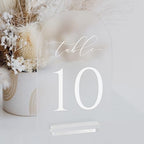 Frosted Arch Table Numbers for Wedding, 5x7 Inch Acrylic Table Numbers 1-10 with Stands, Frosted Acrylic Arch Tabletop Sign with Holder for Centerpiece, Reception, Wedding, Party, Event by JINMURY