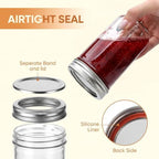 Accguan 12 oz Glass Mason Jars with Lids,24 Pcs Pickle Jars with Stickers - Image 3