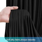 20ft x 15ft Black Wrinkle Free Backdrop Curtains for Wedding Party Backdrops Curtain Drapes Fabric Decorations Photo Back Drop Cloth for Baby Shower Photography Stage Reception - Image 6
