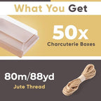 50 Pack 7x5in Charcuterie Board Boxes with Clear Lids, Paper Containers - Image 3
