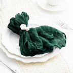 100 Pack Emerald Green Cheesecloth Napkins Washable 21x21 Inches Emerald Green Cloth Napkins for Wedding Set of 100 Dinner Table Napkins Bridal Baby Shower Rustic Boho Cotton Gauze Party Table Decor - Image 2