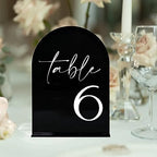 HOODO Black Arch Wedding Table Numbers 1-10 with Stands, 5"x7" Arched Acrylic Signs and Holders, Black Arch Table Numbers for Wedding Reception, Centerpiece, Party, Anniversary, Event - Image 6