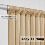 50ft x 10ft Wrinkle Free Beige Backdrop Curtains for Parties Weddings, 10 Panels 5×10ft Soft Silk Polyester Photo Backdrop Drapes for Birthday Baby Shower Baptism Photo Photography Background Cloth - Image 5