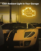 Check Engine Neon Sign for Wall decor, Dimmable Car LED Wall Sign with USB Powered for Garage, Workshop, Man Cave Auto Repair Shop - Image 3