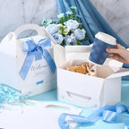 Maitys 50 Set Welcome Boxes for Wedding Guests 9x6x6 Gable Boxes Light Blue - Image 4