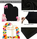 Set of 2 Metal Arch Backdrop Stands with Black Covers, 6/7.2FT - Image 4