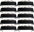 DRESSMAKER 10 Pack Black Table Cloth Rectangle 60X102 Inch Fit 6FT Table by Dressmaker