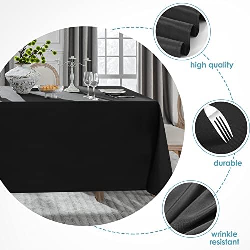 VidaFete 10 Pack 90 * 132inch Black Rectangle Tablecloth for 6ft Tables - Image 3