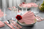 Linen-Feel Colored Paper Napkins - Decortive Cloth-Like Mellow Rose Dinner Napkins - Soft And Absorbent. For Kitchen, Party, Wedding, Bathroom Or Any Occasion. (Pack of 100) - Image 2