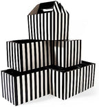Happyhiram 40 Pack Black Striped Large Gable Boxes, 9x6x6 Inch by HappyHiram