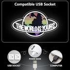 The World is Yours Neon Sign, Led Neon Light Signs for Wall Decor Colorful Planet LED Light up Sign Lamp for Game Room Man Cave Bedroom Bar Birthday Graduation Gift Dimmable USB Powered(16.2"*10.6") - Image 5