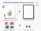 TwoDays Flower Bouquet Handprint Art Craft DIY Kit, Unique Gifts for Mom from Daughter or Son for Mother's Day Birthday Christmas, Gift for Grandma. (Floral-1, Black) - Image 2