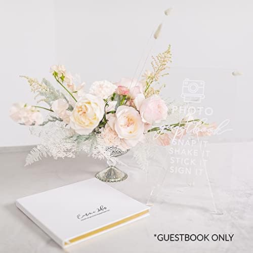 Andaz Press Personalized Wedding Guestbook with Gold Accents, Minimal Modern White Guest Sign in Guest Registry 120 Pages 8.5 X 8.5 Memories Book for DIY, Scrapbook, Photo Album - Image 3