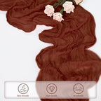 20 Pack Terracotta Cheesecloth Table Runner 10FT Boho Rustic Cheese Cloth Table Runner for Wedding 20 x 120 Inch Long Bridal Shower Baby Shower Gauze Fabric Sheer Birthday Party Table Decorations - Image 5