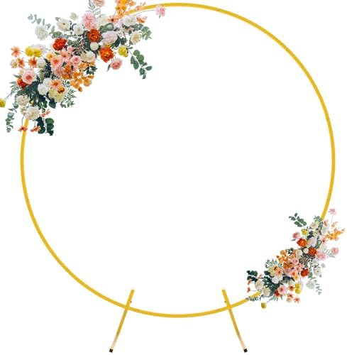 Fomcet 5ft Round Backdrop Stand Gold Circle Arch Metal Wedding Arch by Fomcet