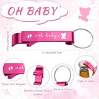 50 Sets Baby Shower Favors Shot Glasses Keychain Gifts, Bear, Pink - Image 3