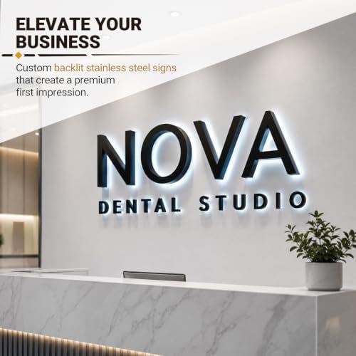 Custom Business LED Backlit Channel Sign for Company Office Shop - Image 2